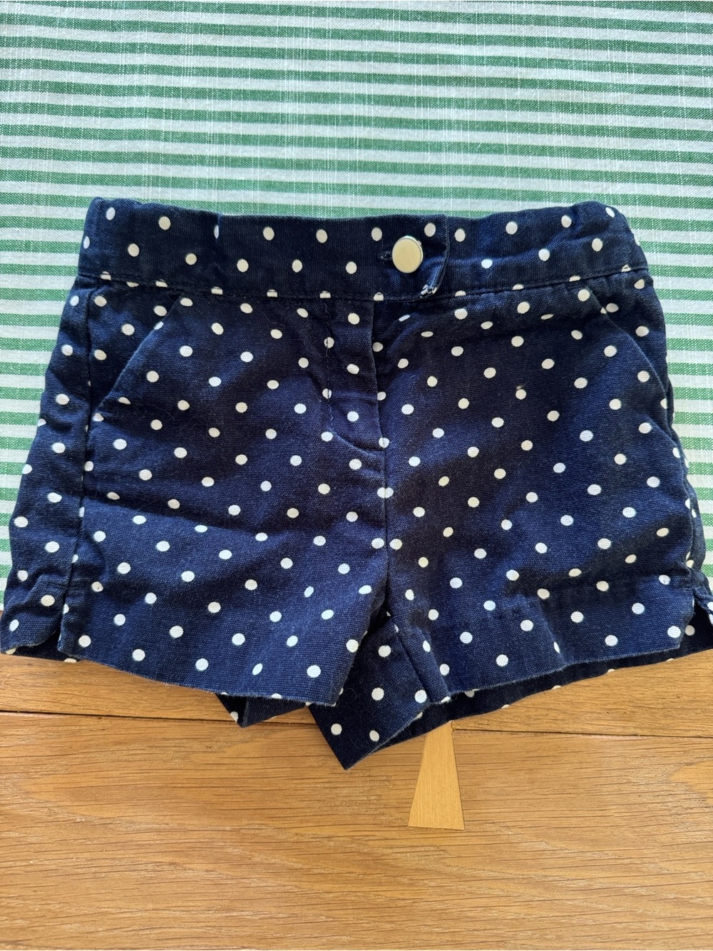 Janie and Jack Navy and White Polka Dot Shorts